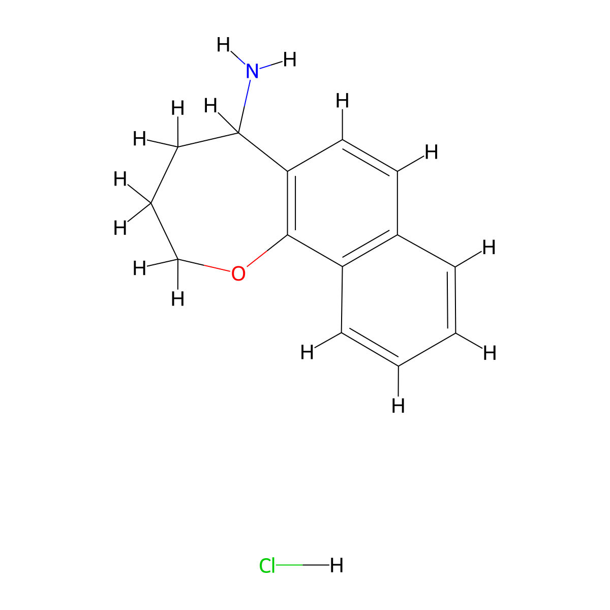2H,3H,4H,5H-naphtho[1,2-b]oxepin-5-amine hydrochloride molecular structure, CAS 1376320-00-1
