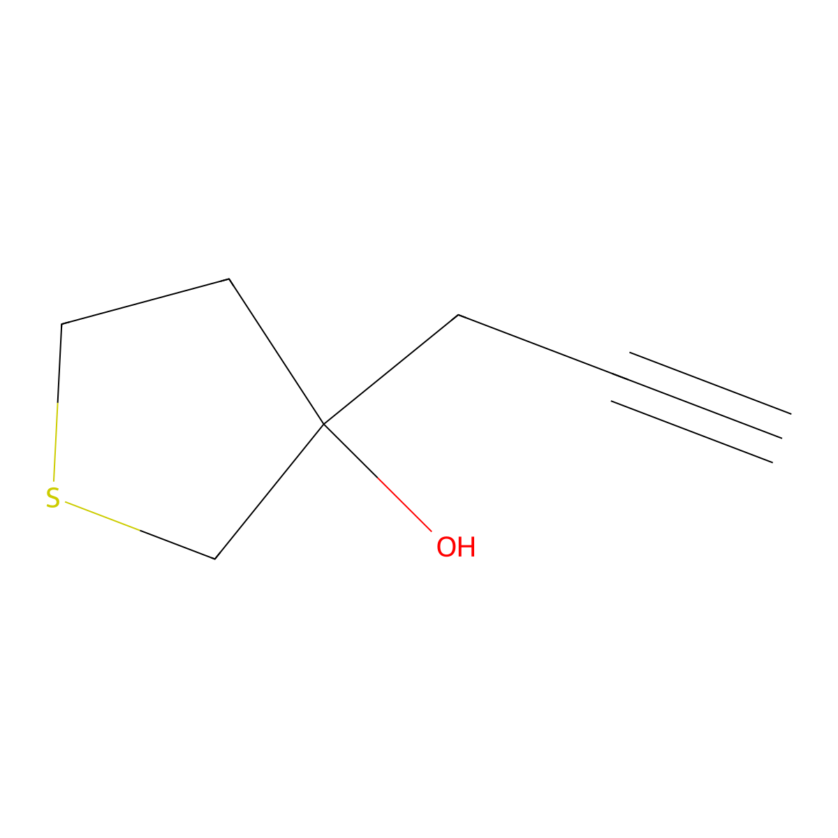 3-(Prop-2-yn-1-yl)thiolan-3-ol molecular structure, CAS 1376320-29-4