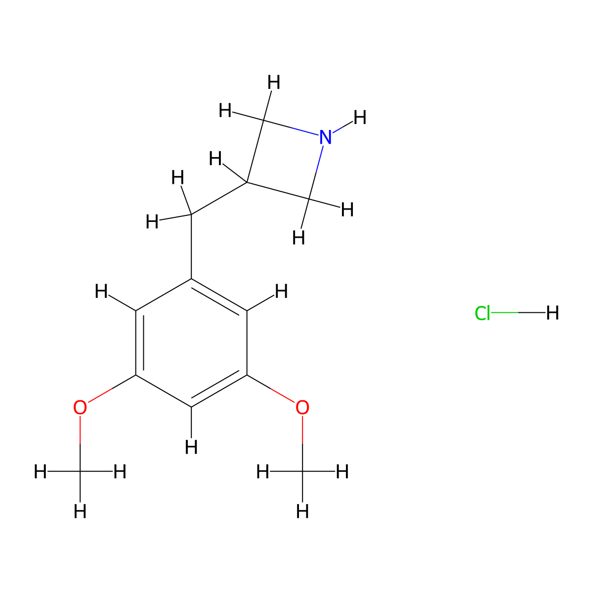 3-[(3,5-Dimethoxyphenyl)methyl]azetidine hydrochloride molecular structure, CAS 1376321-05-9