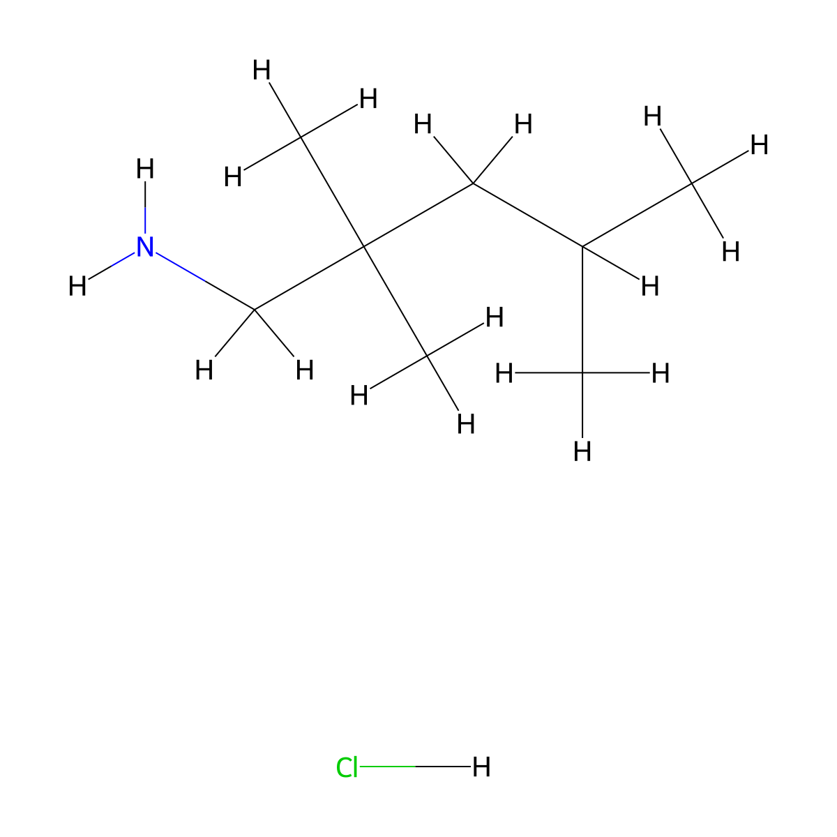 2,2,4-Trimethylpentan-1-amine hydrochloride molecular structure, CAS 1376325-40-4
