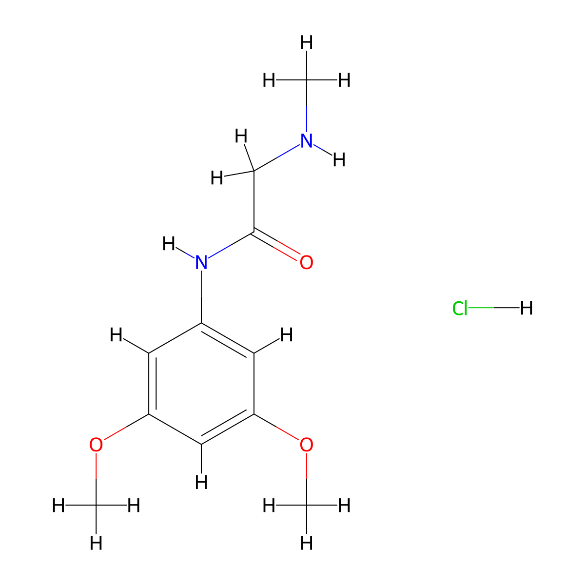 N-(3,5-dimethoxyphenyl)-2-(methylamino)acetamide hydrochloride molecular structure, CAS 1376326-19-0