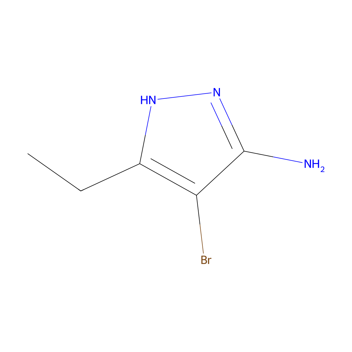 4-bromo-3-ethyl-1H-pyrazol-5-amine molecular structure, CAS 1376333-10-6