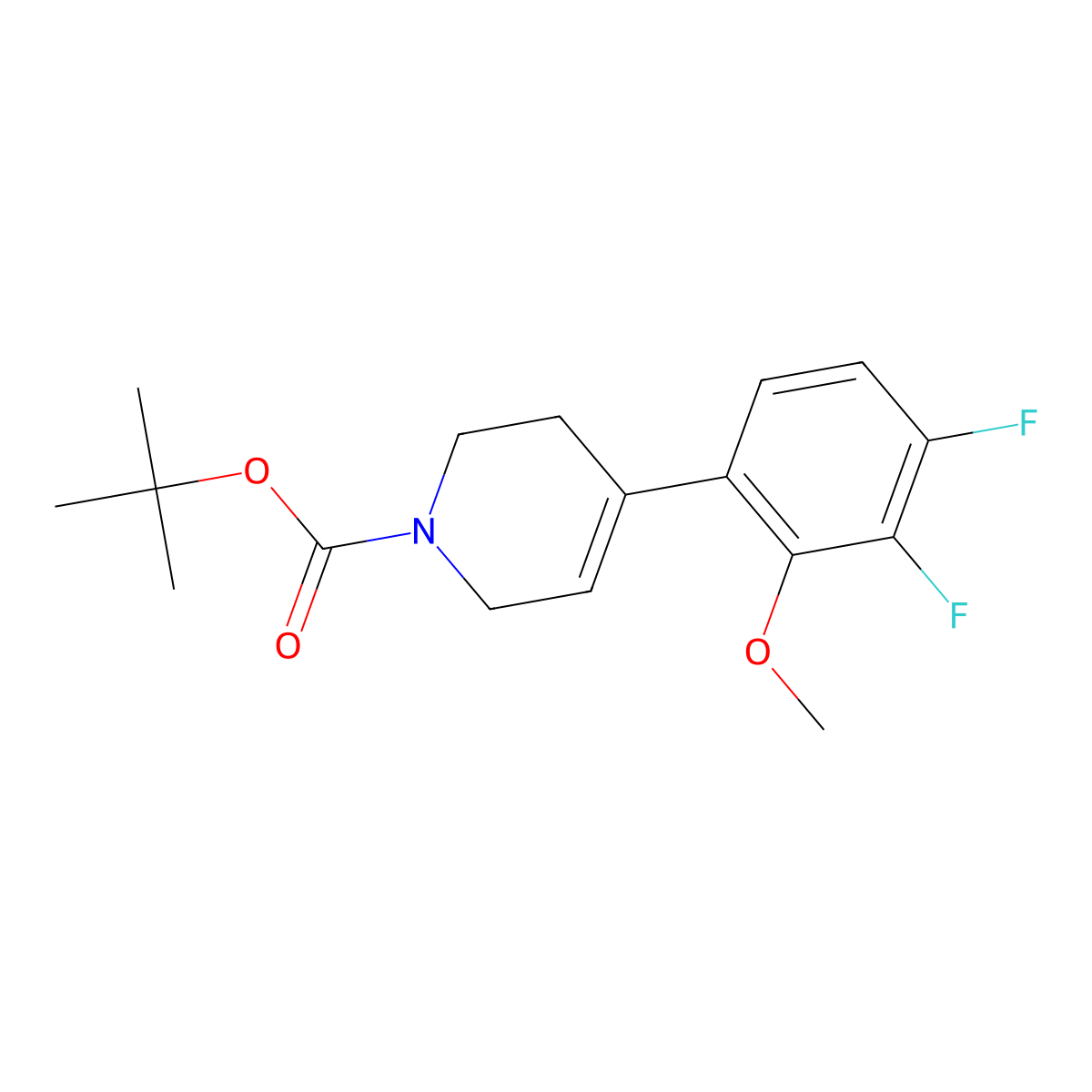 tert-butyl 4-(3,4-difluoro-2-methoxyphenyl)-3,6-dihydro-2H-pyridine-1-carboxylate molecular structure, CAS 1376334-86-9