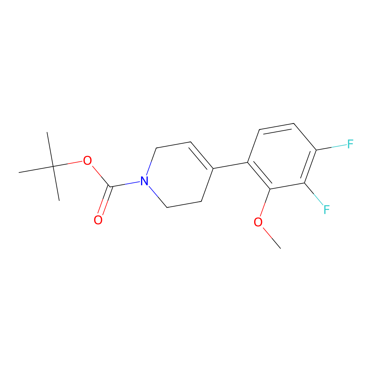 tert-butyl 4-(3,4-difluoro-2-methoxyphenyl)-3,6-dihydro-2H-pyridine-1-carboxylate molecular structure, CAS 1376334-86-9
