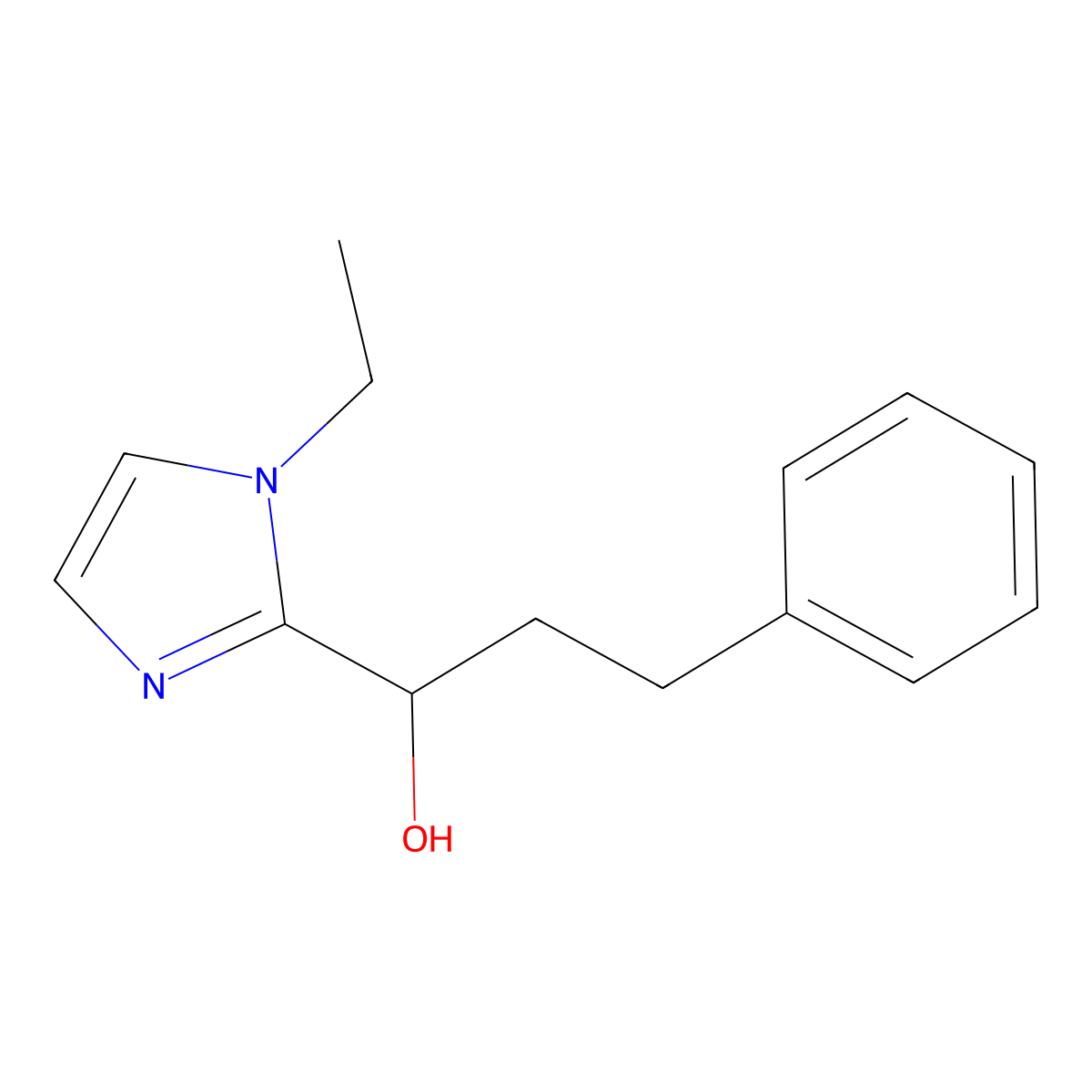 1-(1-ethyl-1H-imidazol-2-yl)-3-phenylpropan-1-ol molecular structure, CAS 1376335-77-1
