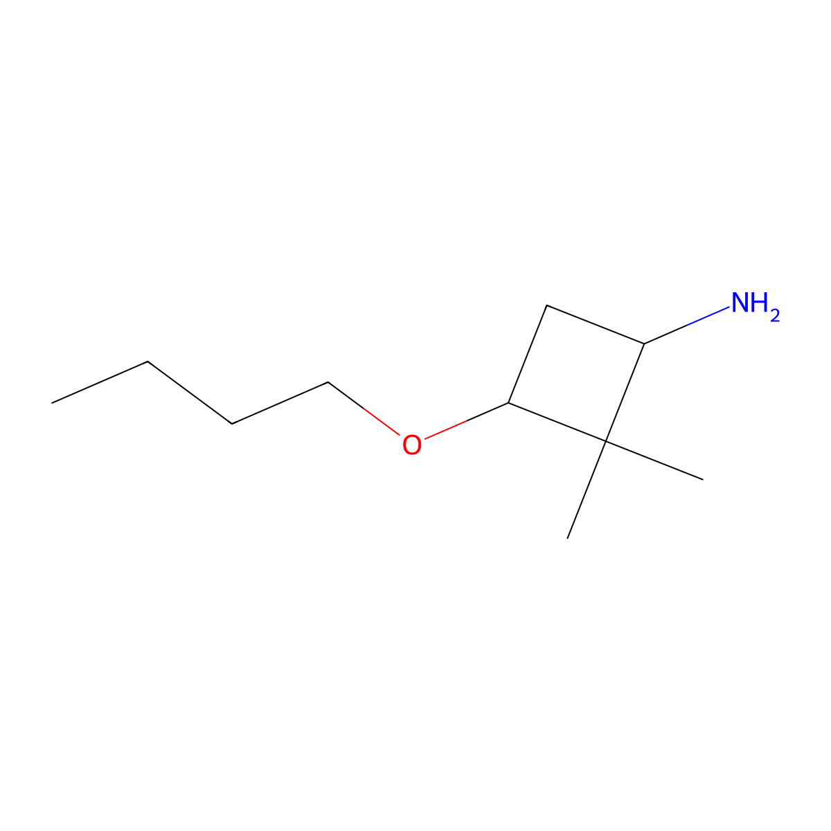 3-Butoxy-2,2-dimethylcyclobutan-1-amine molecular structure, CAS 1376346-21-2
