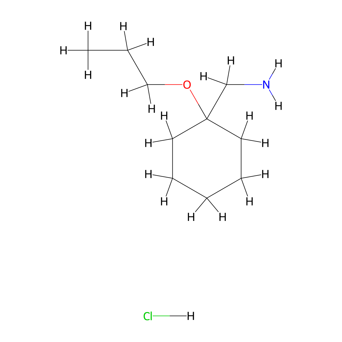 (1-Propoxycyclohexyl)methanamine hydrochloride molecular structure, CAS 1376352-12-3