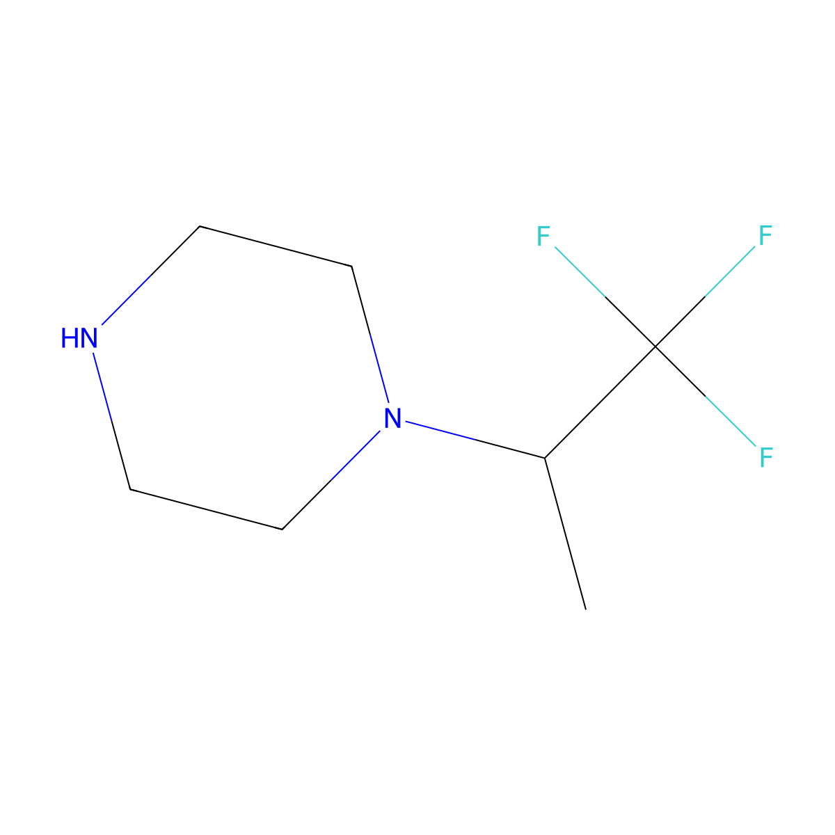 1-(1,1,1-Trifluoropropan-2-yl)piperazine molecular structure, CAS 1376360-62-1
