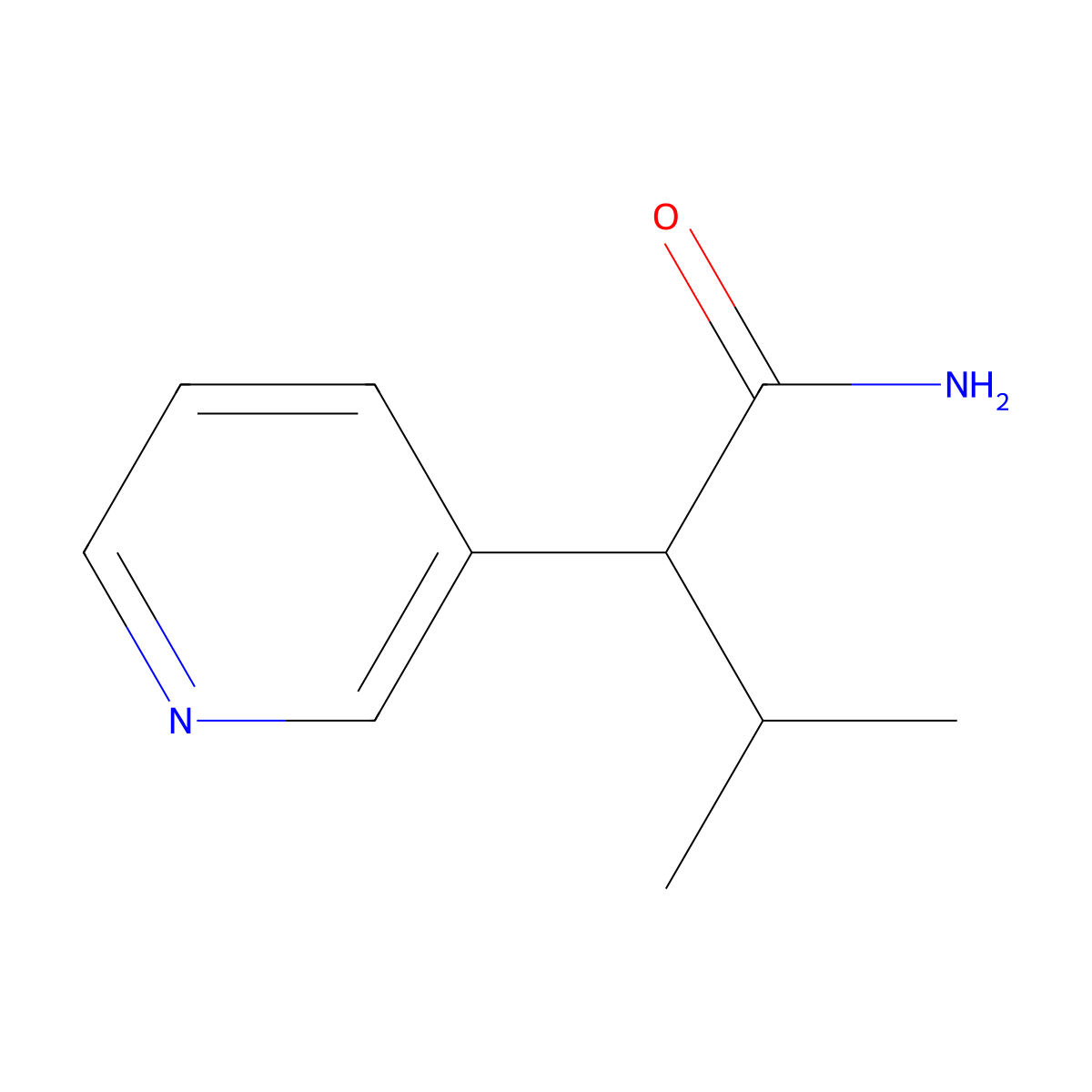 3-Methyl-2-(pyridin-3-yl)butanamide molecular structure, CAS 1376361-76-0