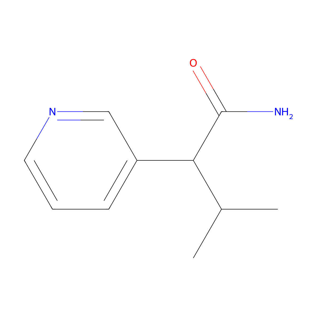 3-Methyl-2-(pyridin-3-yl)butanamide molecular structure, CAS 1376361-76-0