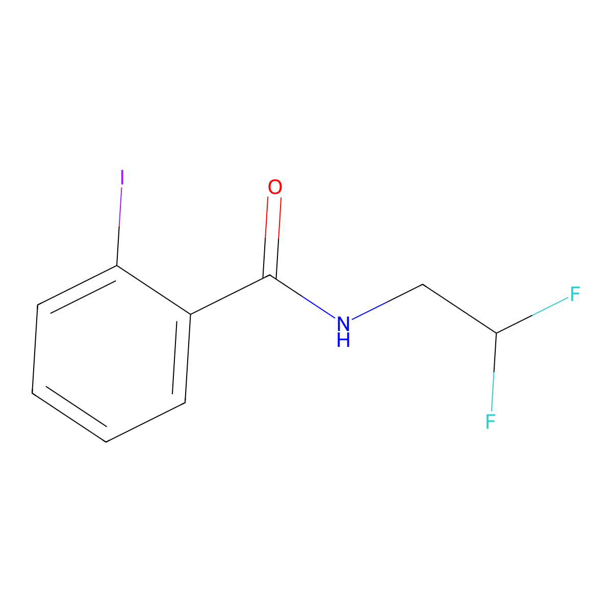 N-(2,2-difluoroethyl)-2-iodobenzamide molecular structure, CAS 1376362-34-3