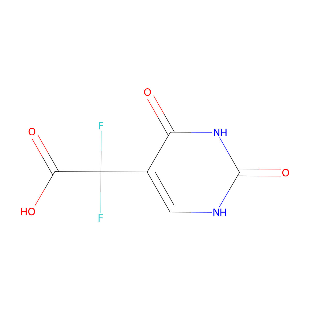 2-(2,4-Dioxo-1,2,3,4-tetrahydropyrimidin-5-yl)-2,2-difluoroacetic acid molecular structure, CAS 1376372-60-9