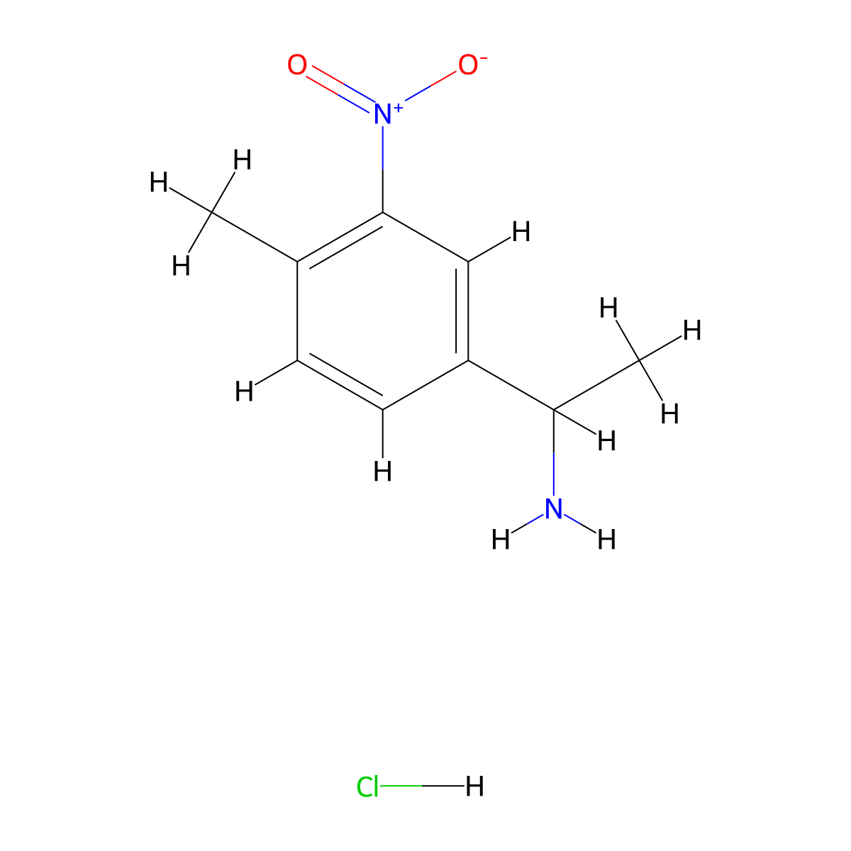 1-(4-Methyl-3-nitrophenyl)ethan-1-amine hydrochloride molecular structure, CAS 1376378-65-2