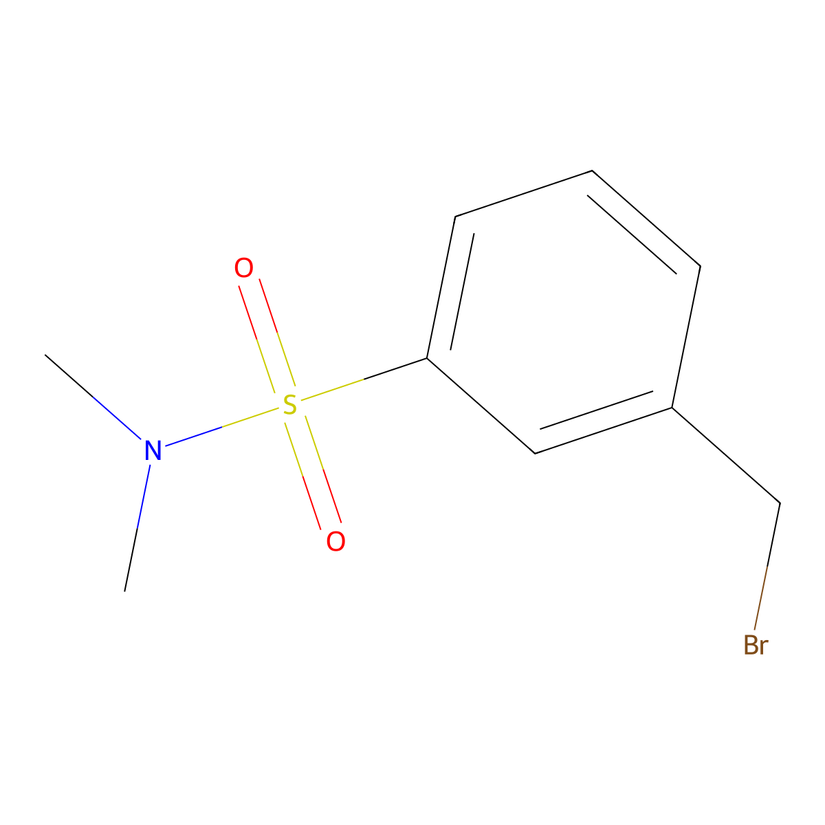 3-(bromomethyl)-N,N-dimethylbenzene-1-sulfonamide molecular structure, CAS 137638-70-1