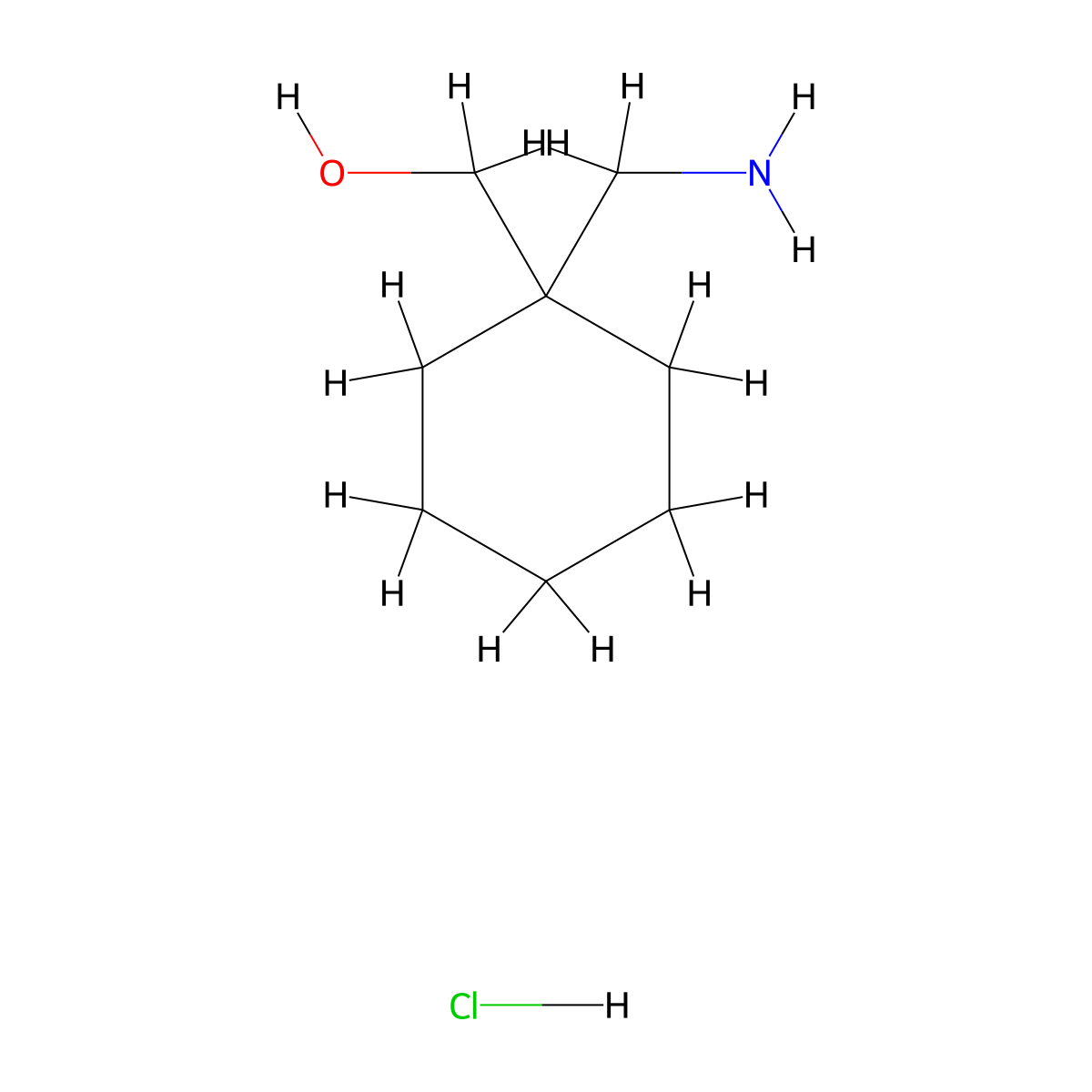 [1-(Aminomethyl)cyclohexyl]methanol hydrochloride molecular structure, CAS 1376388-56-5