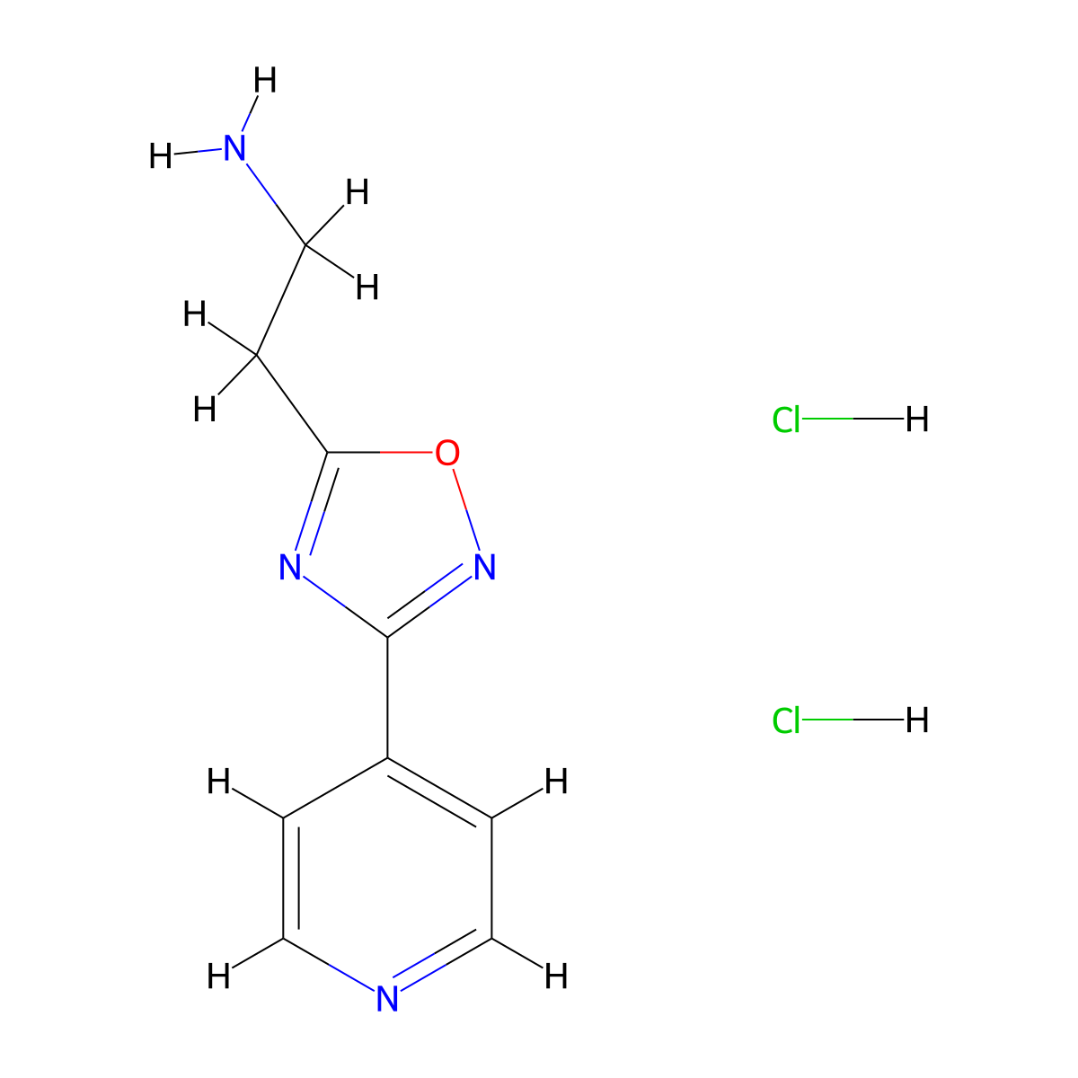 2-[3-(Pyridin-4-yl)-1,2,4-oxadiazol-5-yl]ethan-1-amine dihydrochloride molecular structure, CAS 1376393-91-7