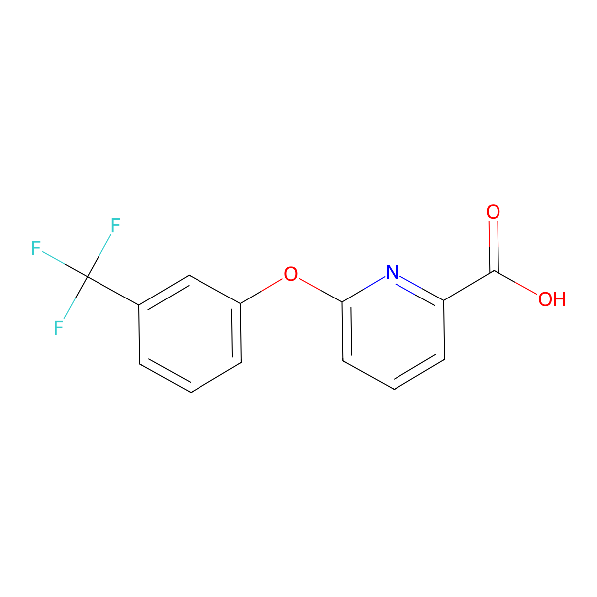 6-(3-(Trifluoromethyl)phenoxy)picolinic acid molecular structure, CAS 137640-84-7