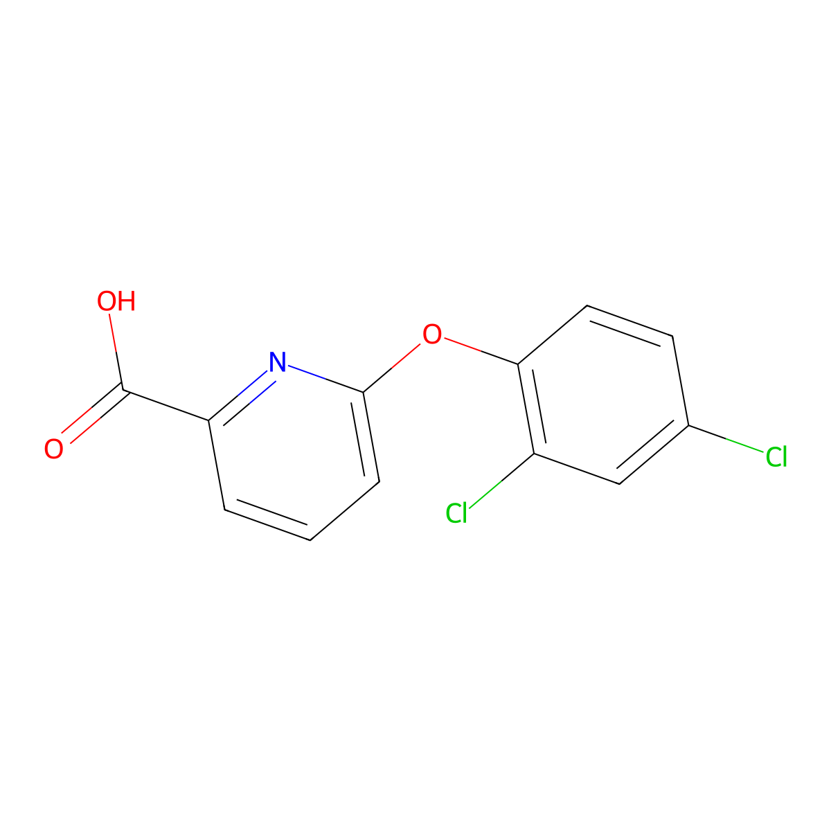 2-Pyridinecarboxylic acid,6-(2,4-dichlorophenoxy)- molecular structure, CAS 137640-85-8