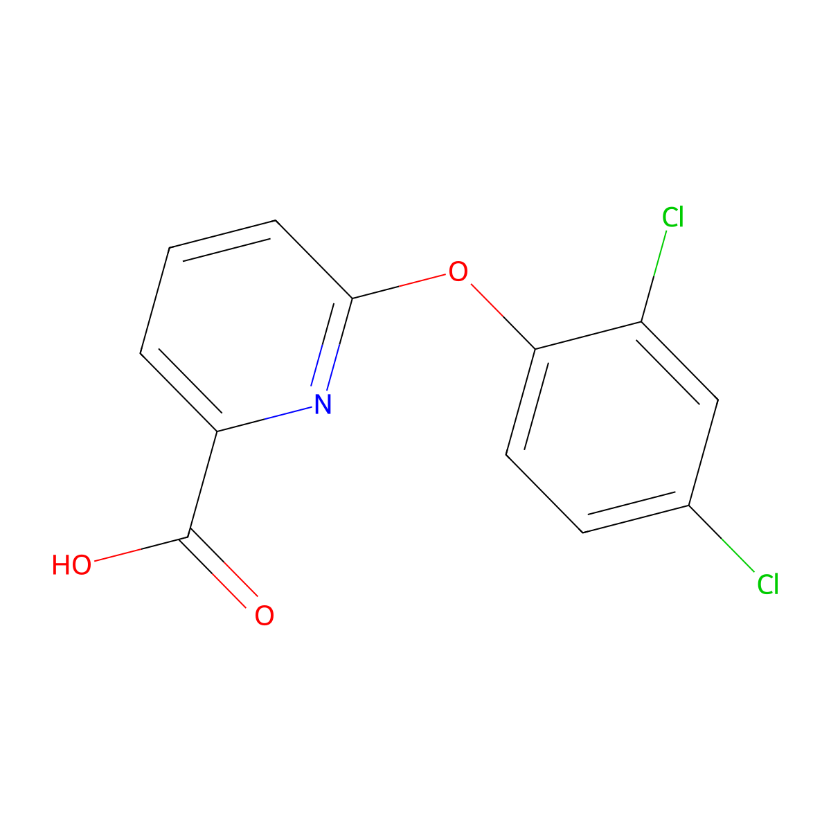 2-Pyridinecarboxylic acid,6-(2,4-dichlorophenoxy)- molecular structure, CAS 137640-85-8