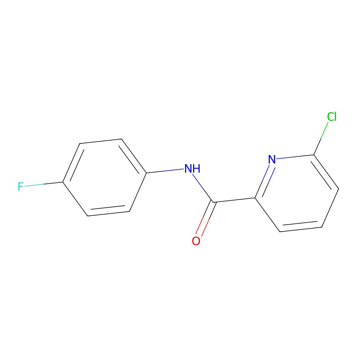 6-Chloro-N-(4-fluorophenyl)picolinamide molecular structure, CAS 137640-94-9