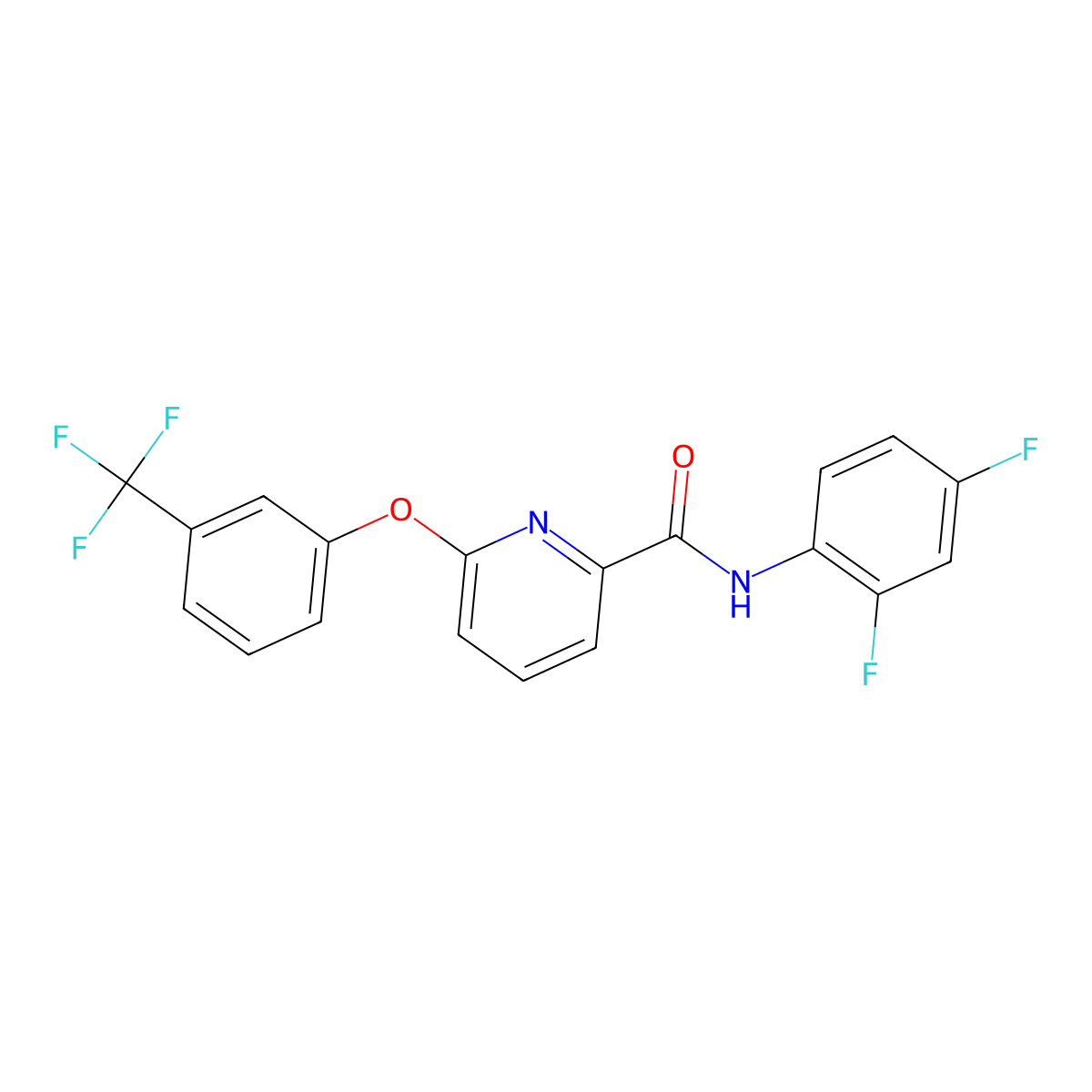 N-(2,4-difluorophenyl)-6-[3-(trifluoromethyl)phenoxy]pyridine-2-carboxamide molecular structure, CAS 137640-96-1