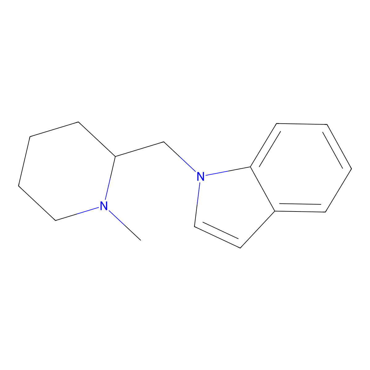 N-(N-Methylpiperidinyl)methylindole molecular structure, CAS 137641-68-0
