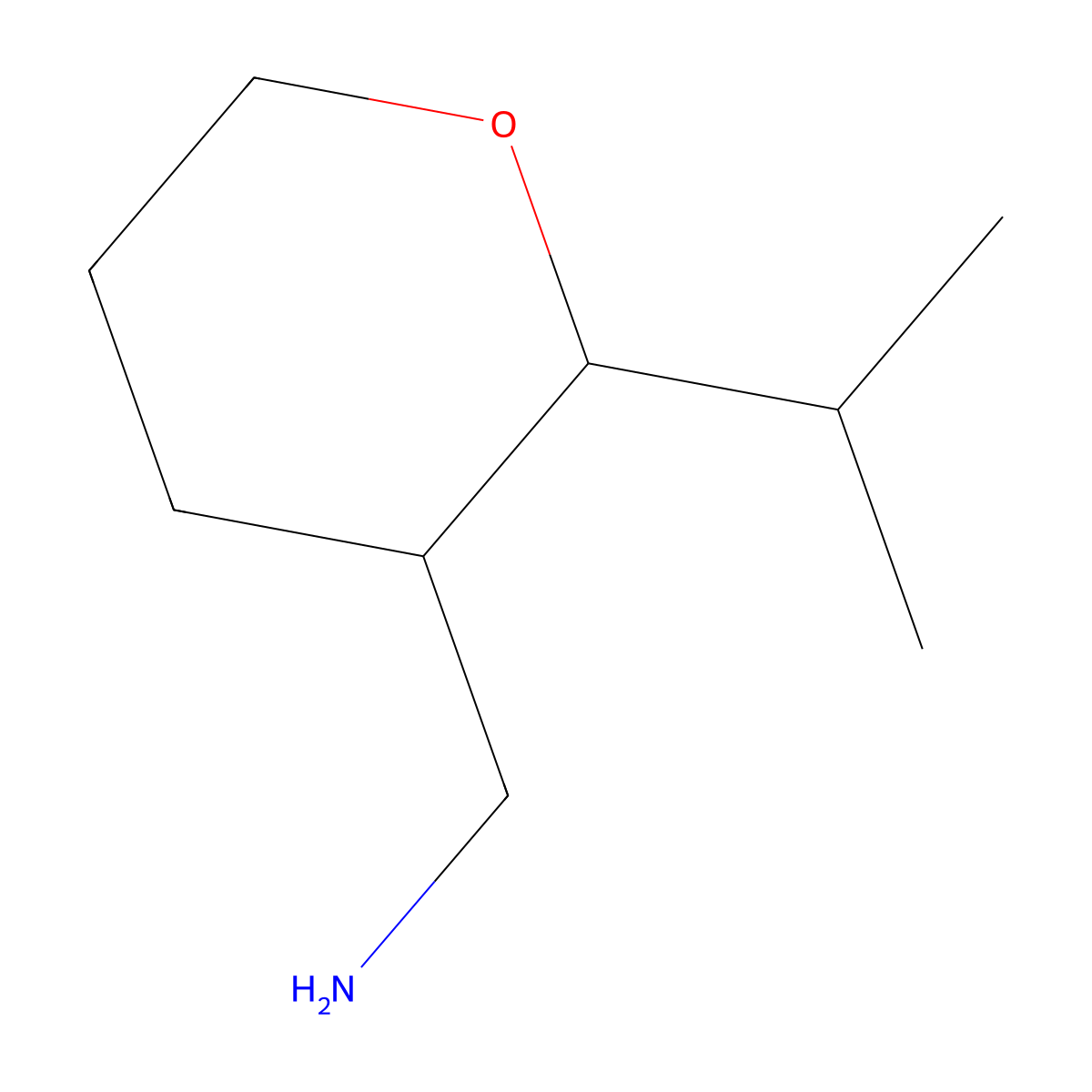 (2-Isopropyltetrahydro-2H-pyran-3-yl)methanamine molecular structure, CAS 1376435-26-5