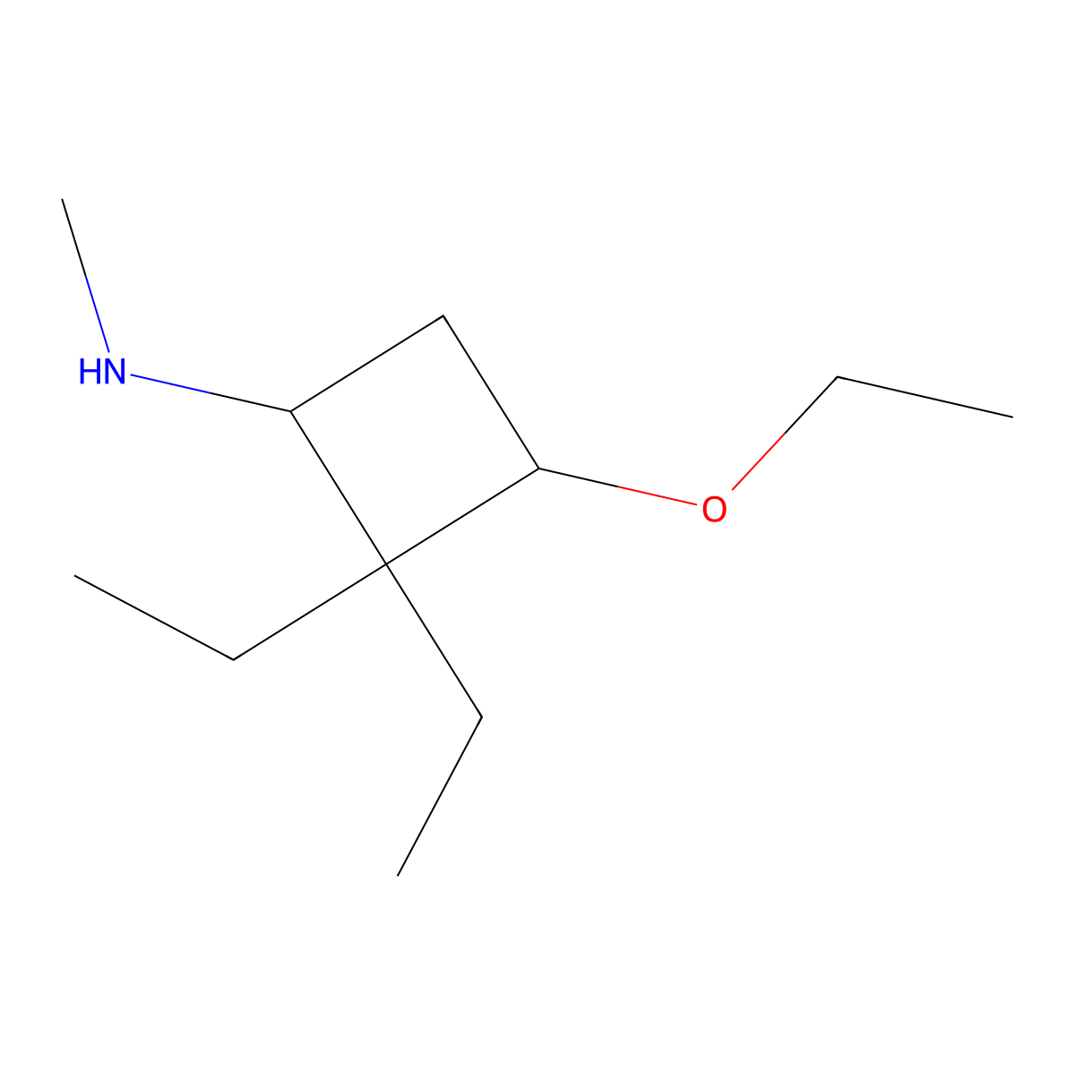 3-ethoxy-2,2-diethyl-N-methylcyclobutan-1-amine molecular structure, CAS 1376435-46-9