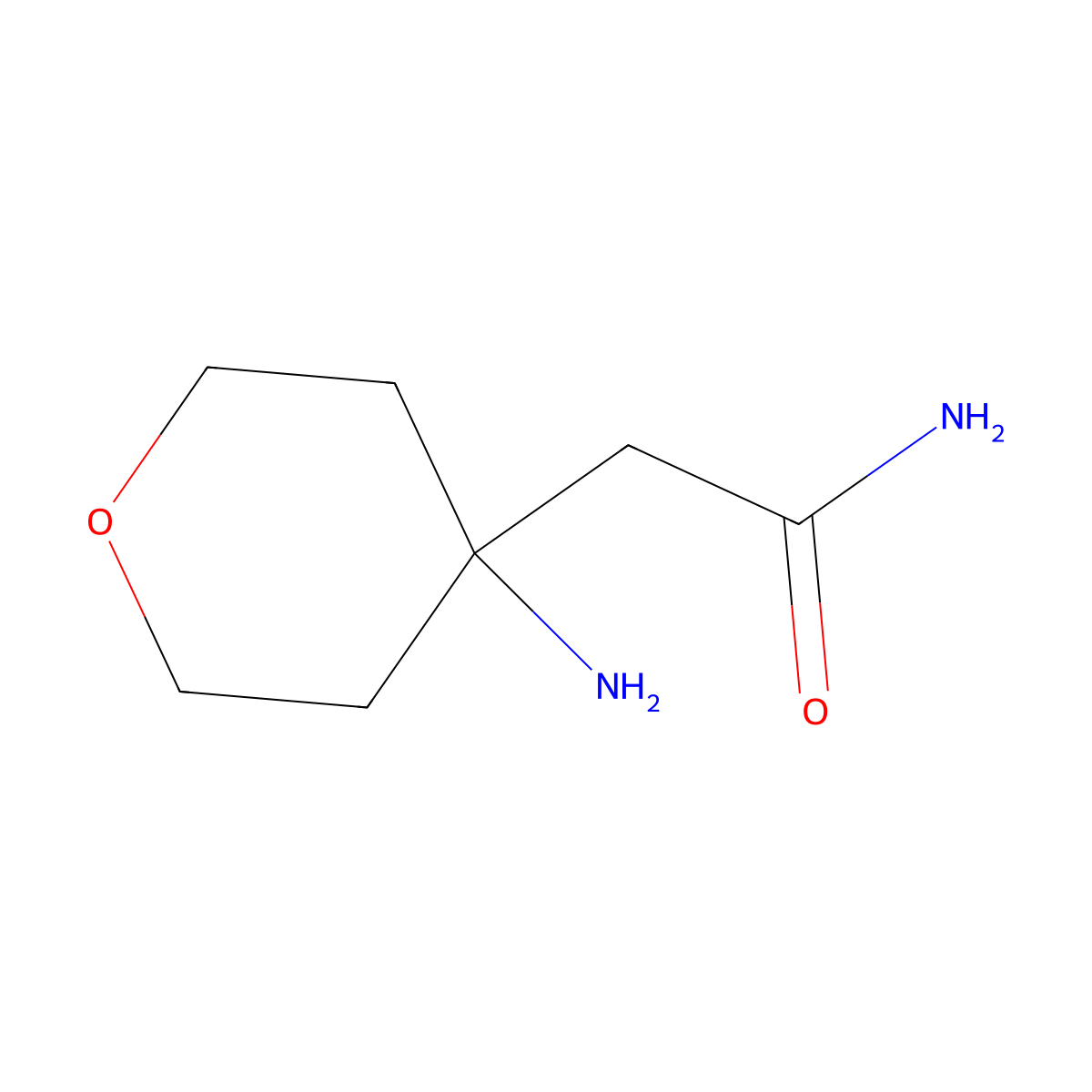 2-(4-Aminooxan-4-yl)acetamide molecular structure, CAS 1376435-50-5