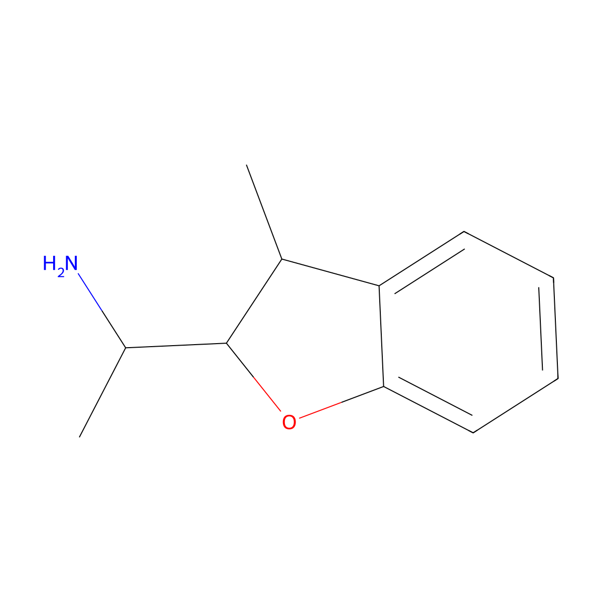 1-(3-Methyl-2,3-dihydro-1-benzofuran-2-yl)ethan-1-amine molecular structure, CAS 1376435-52-7
