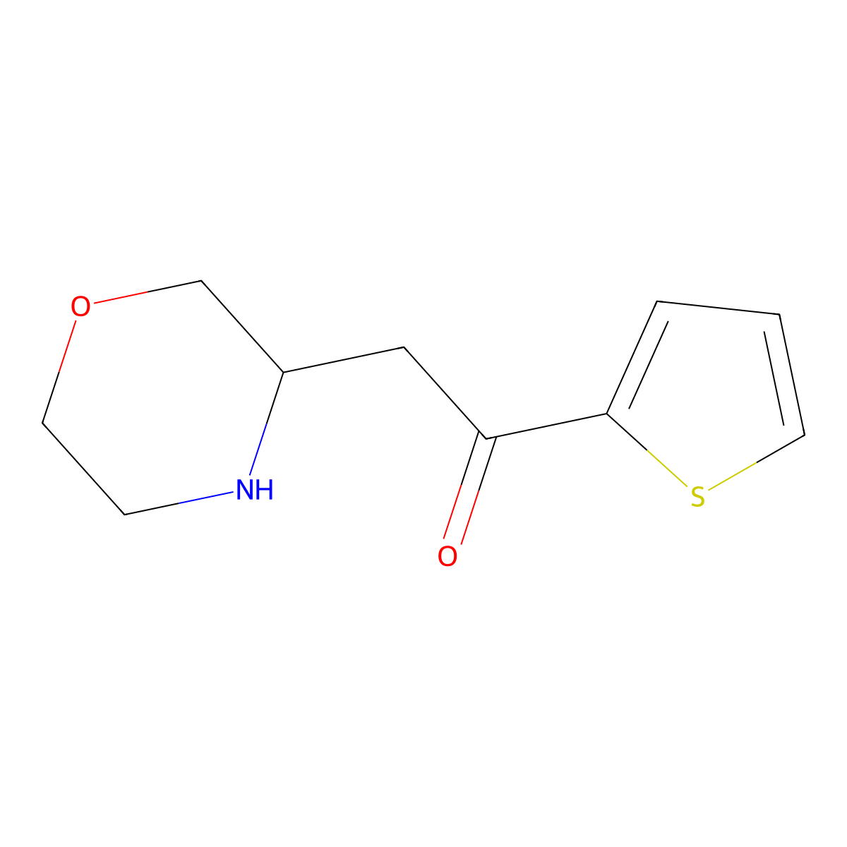 2-(Morpholin-3-yl)-1-(thiophen-2-yl)ethan-1-one molecular structure, CAS 1376435-89-0