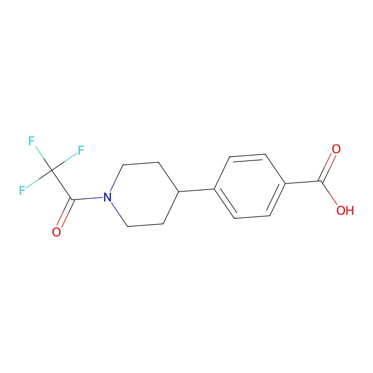 4-[1-(Trifluoroacetyl)piperidin-4-yl]benzoic acid molecular structure, CAS 1376437-09-0