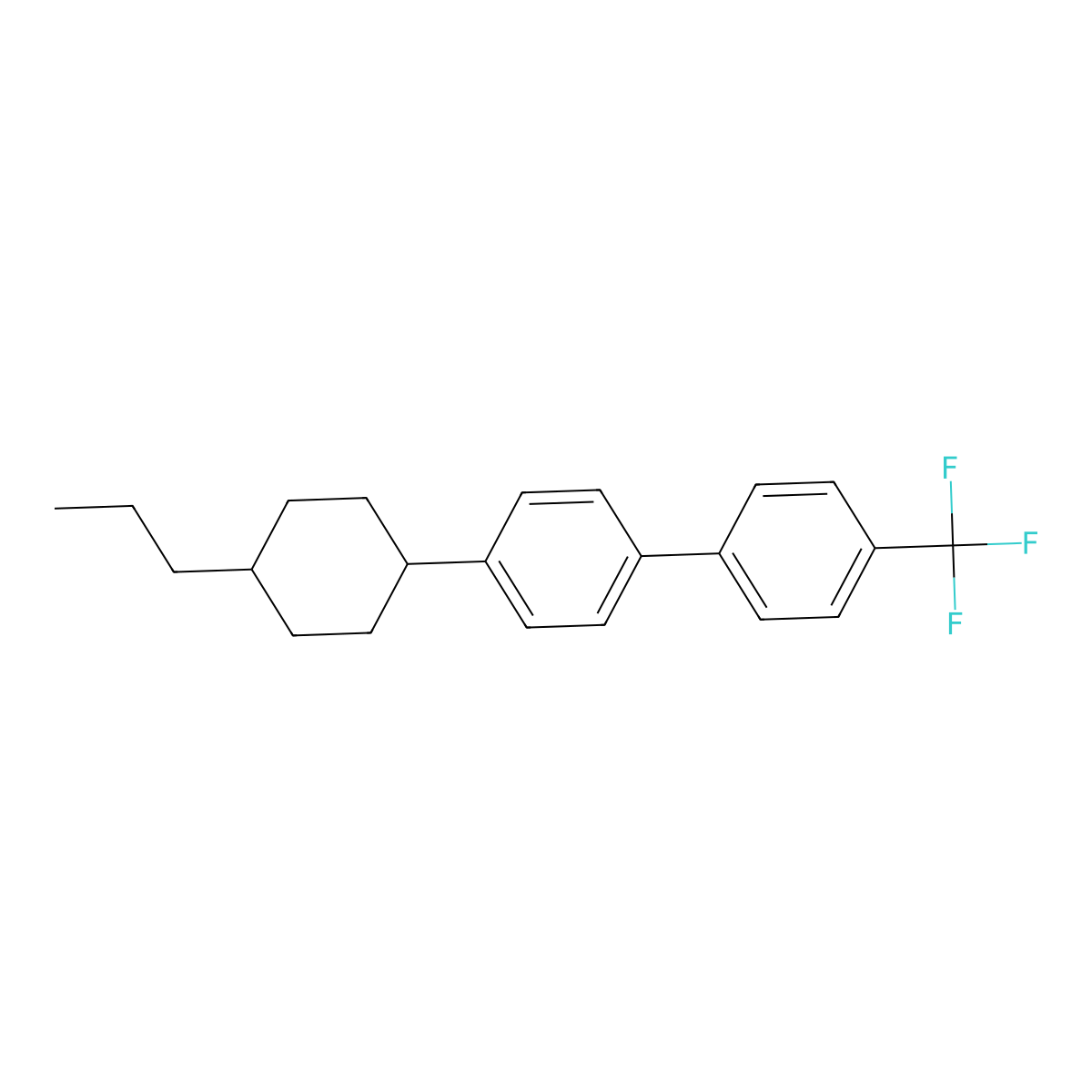 4-(trans-4-Propylcyclohexyl)-4'-(trifluoromethyl)-1,1'-biphenyl molecular structure, CAS 137644-51-0