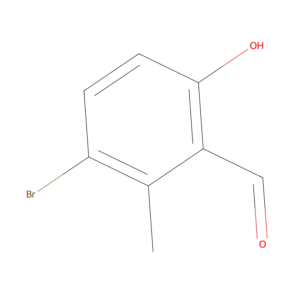 3-Bromo-6-hydroxy-2-methylbenzaldehyde molecular structure, CAS 137644-94-1