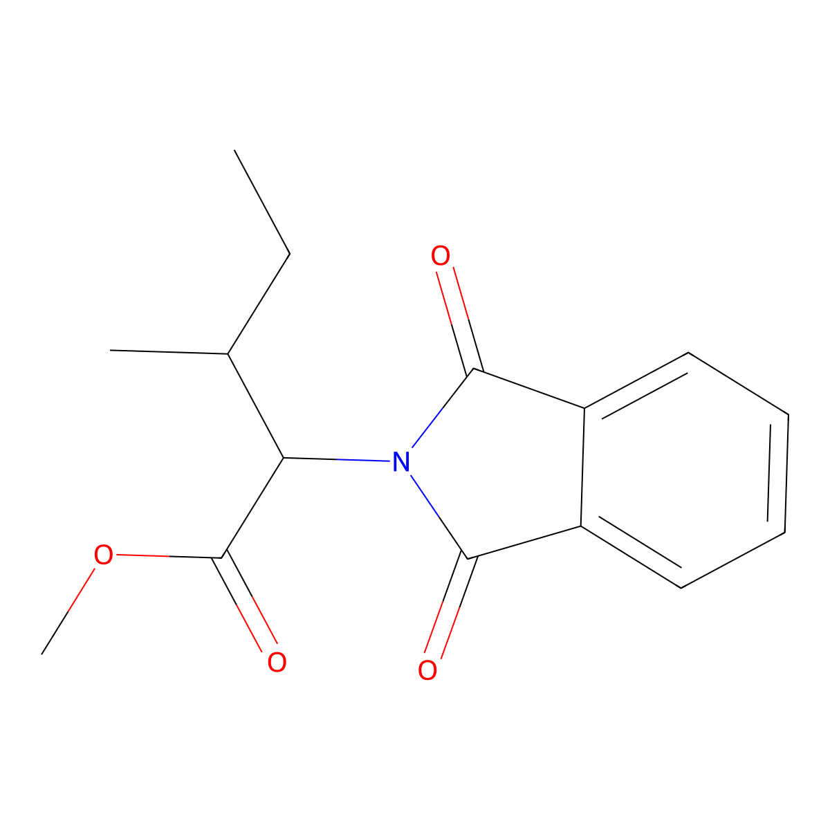 methyl (2S,3S)-2-(1,3-dioxoisoindol-2-yl)-3-methylpentanoate molecular structure, CAS 137649-35-5