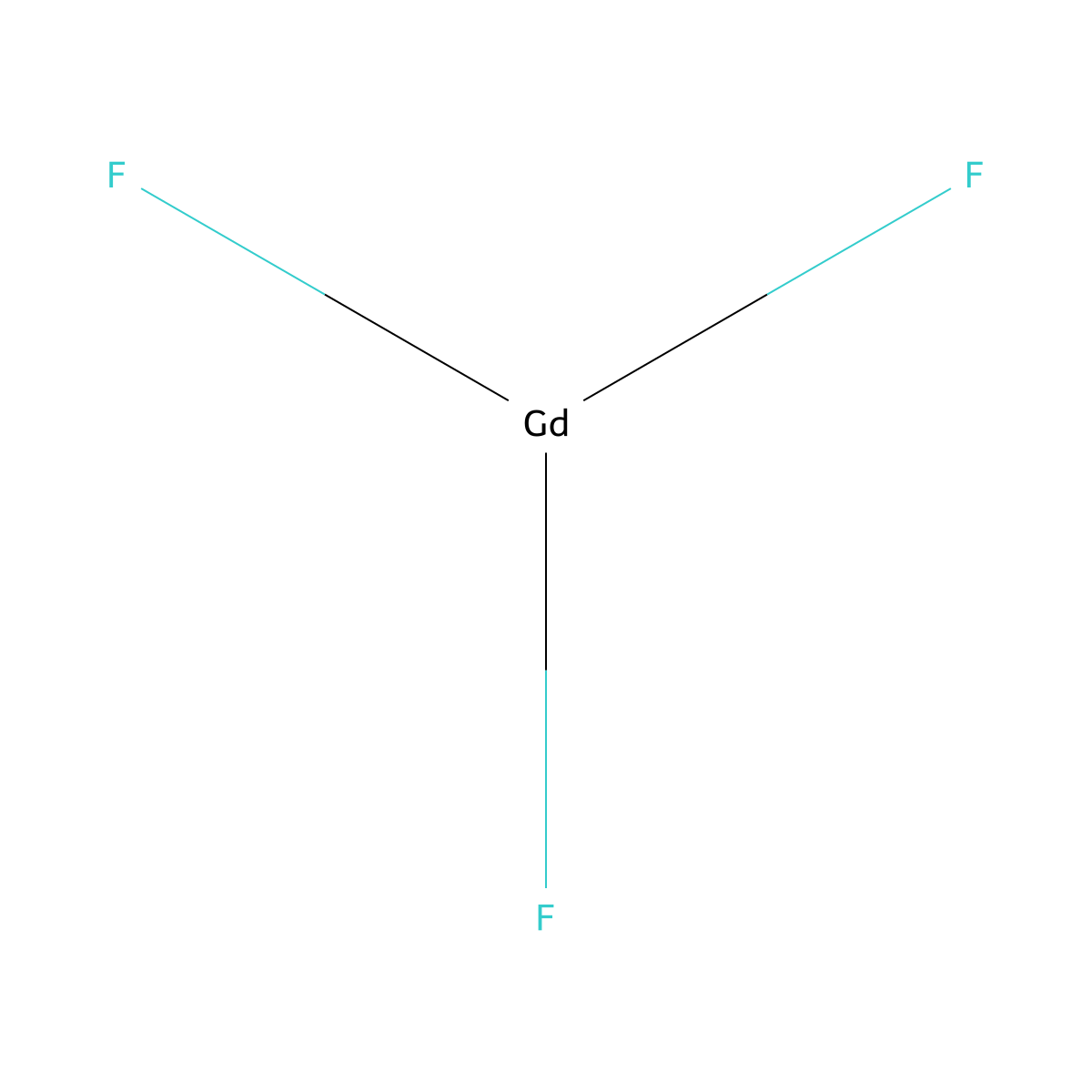 Gadolinium fluoride (GdF3) molecular structure, CAS 13765-26-9