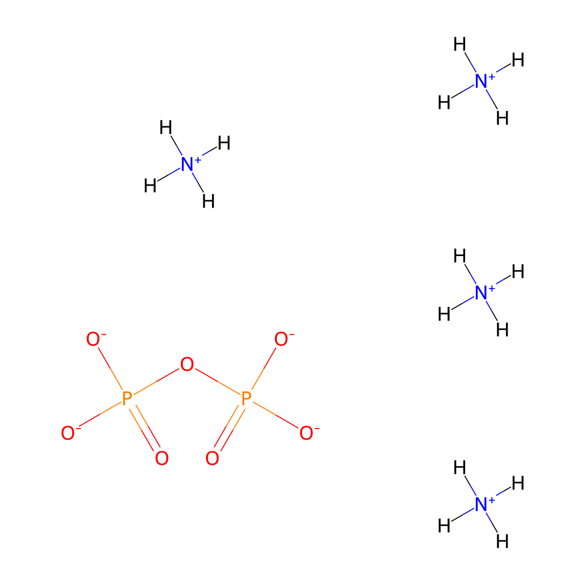 Diphosphoric acid, ammonium salt (1:4) molecular structure, CAS 13765-35-0