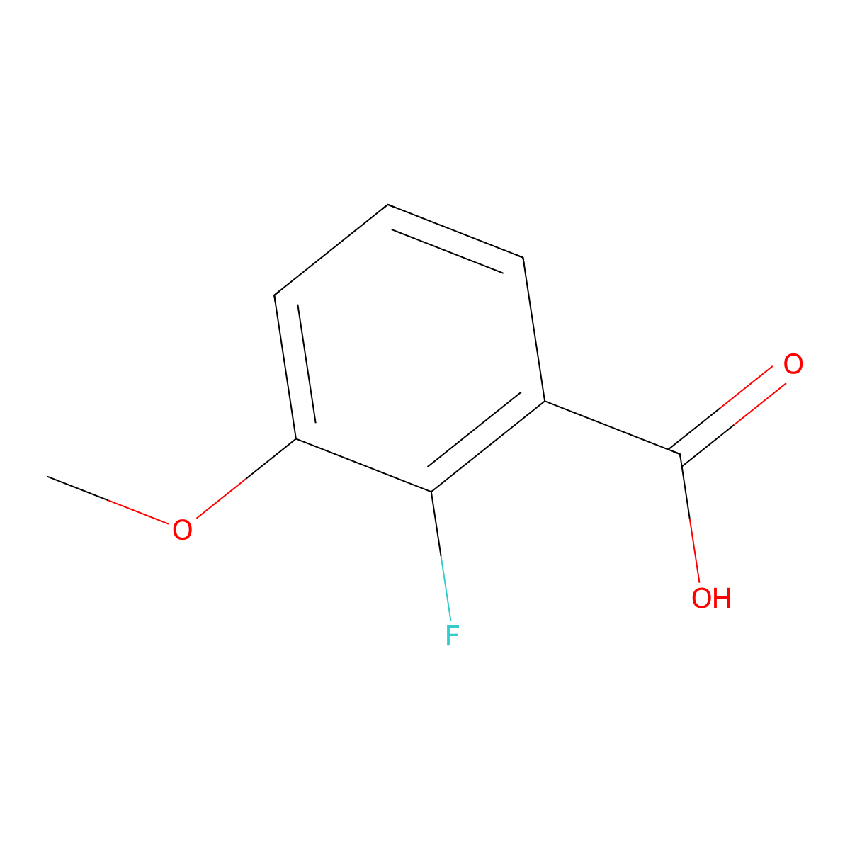 2-Fluoro-3-methoxybenzoic acid molecular structure, CAS 137654-20-7