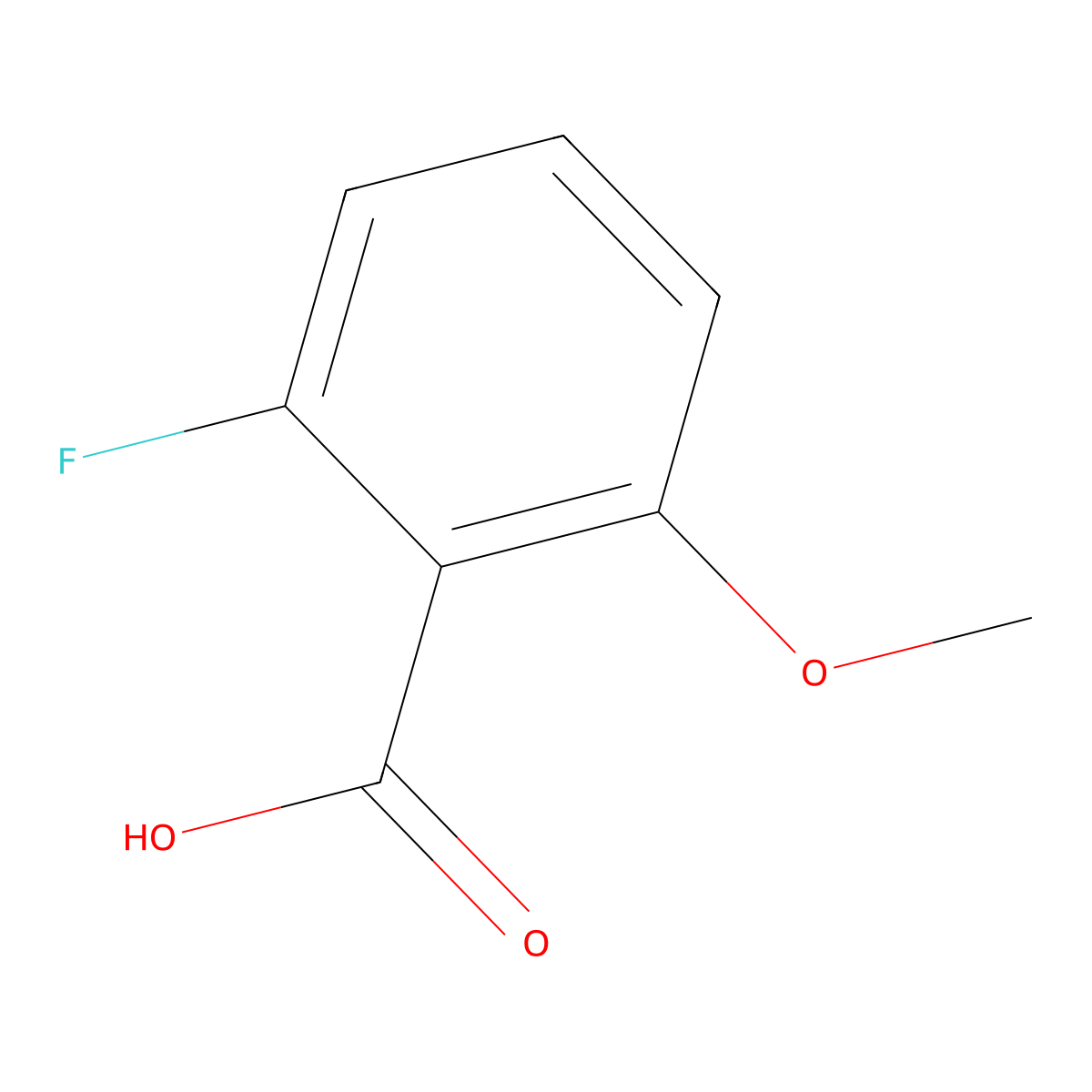 2-Fluoro-6-methoxybenzoic acid molecular structure, CAS 137654-21-8