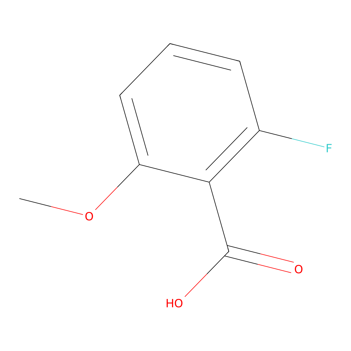 2-Fluoro-6-methoxybenzoic acid molecular structure, CAS 137654-21-8