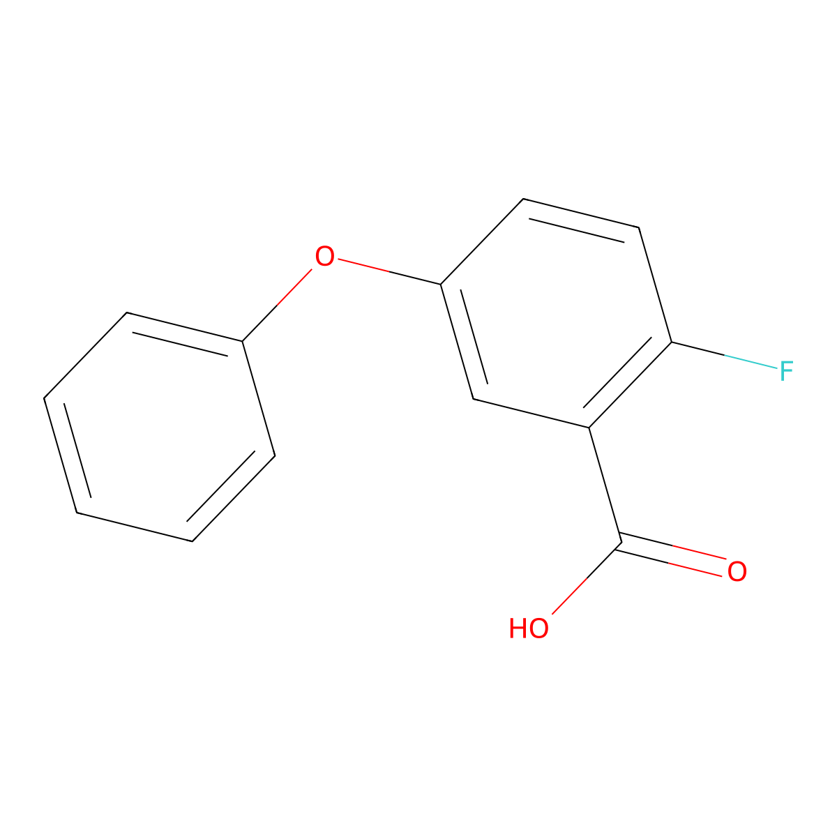 2-Fluoro-5-phenoxybenzoic acid molecular structure, CAS 137654-22-9