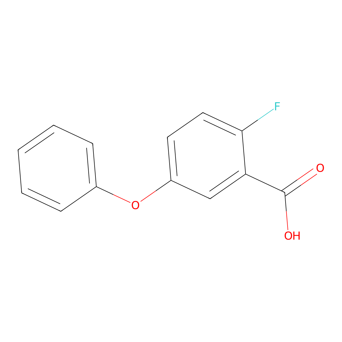 2-Fluoro-5-phenoxybenzoic acid molecular structure, CAS 137654-22-9