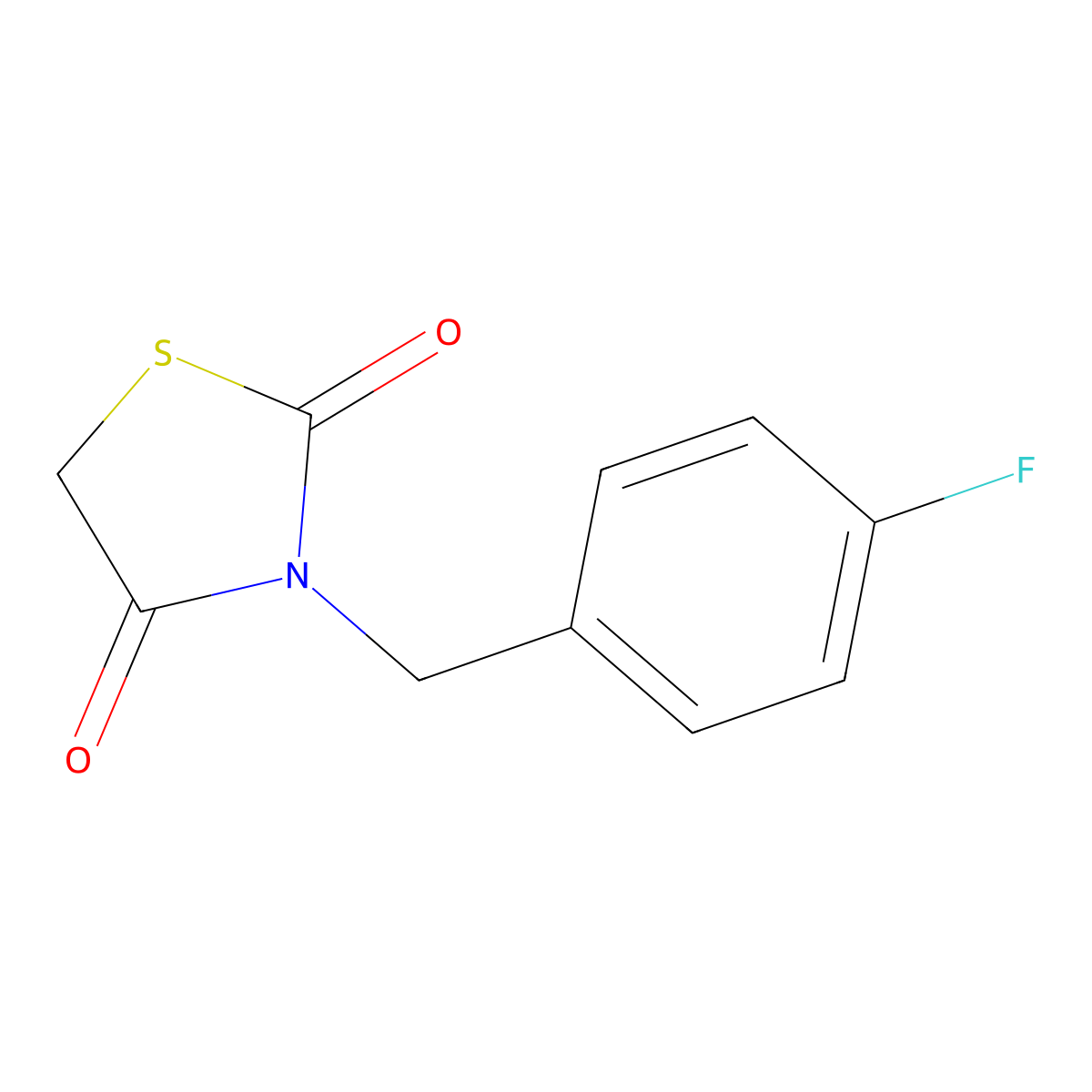 2,4-Thiazolidinedione, 3-[(4-fluorophenyl)methyl]- molecular structure, CAS 137660-67-4