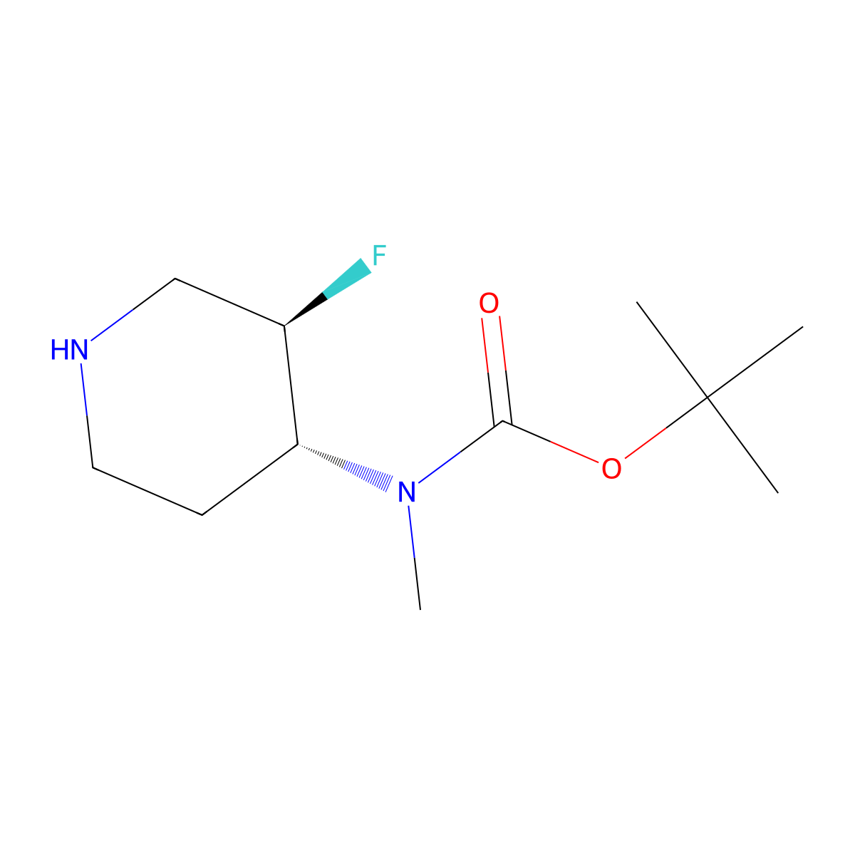 trans-(3-Fluoro-piperidin-4-yl)methyl-carbamic acid tert-butyl ester molecular structure, CAS 1376609-36-7
