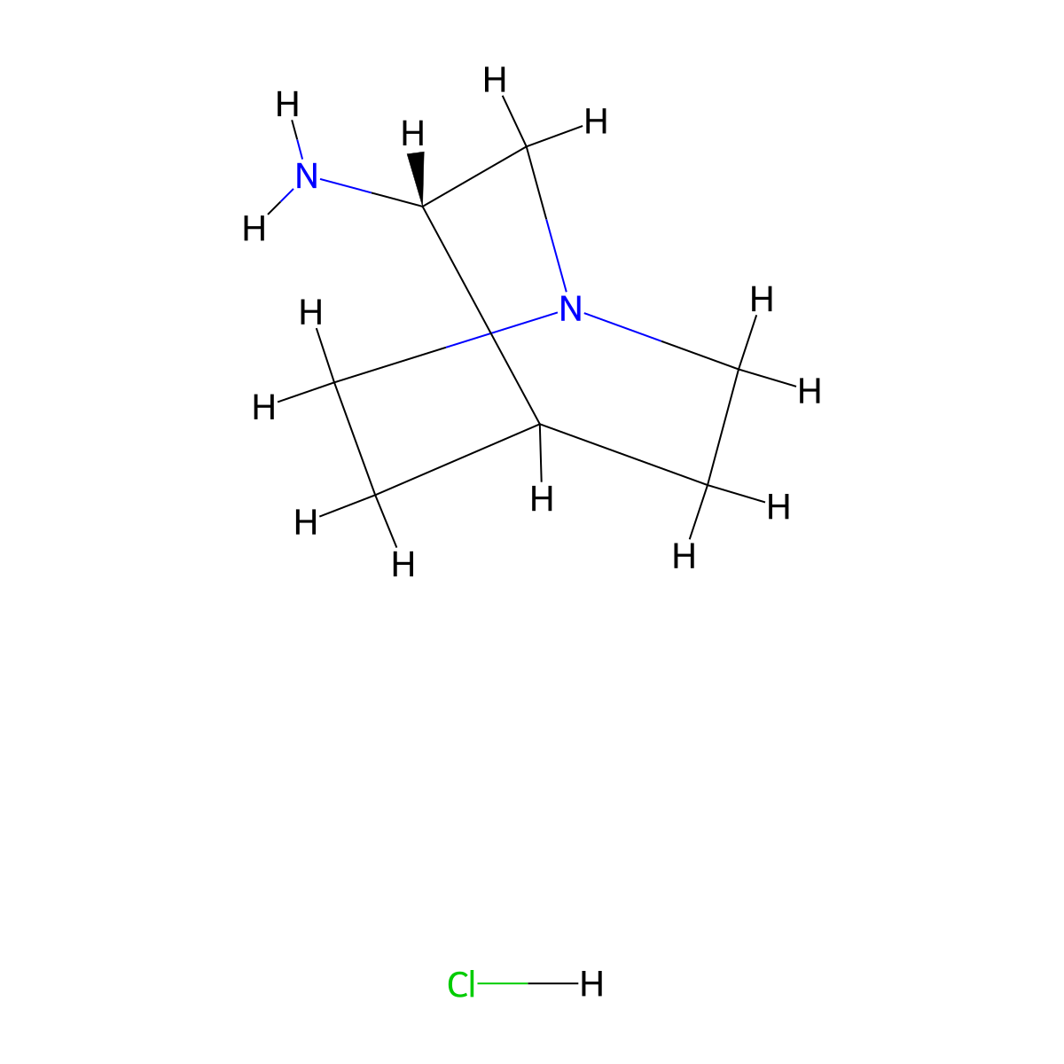 (S)-Quinuclidin-3-amine hydrochloride molecular structure, CAS 137661-30-4