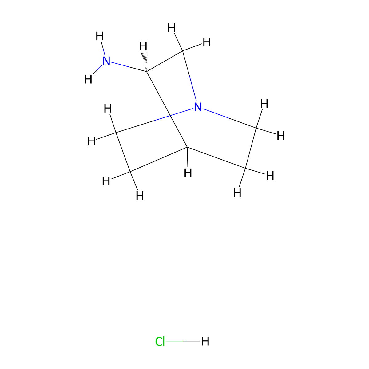 (R)-quinuclidin-3-amine hydrochloride molecular structure, CAS 137661-31-5