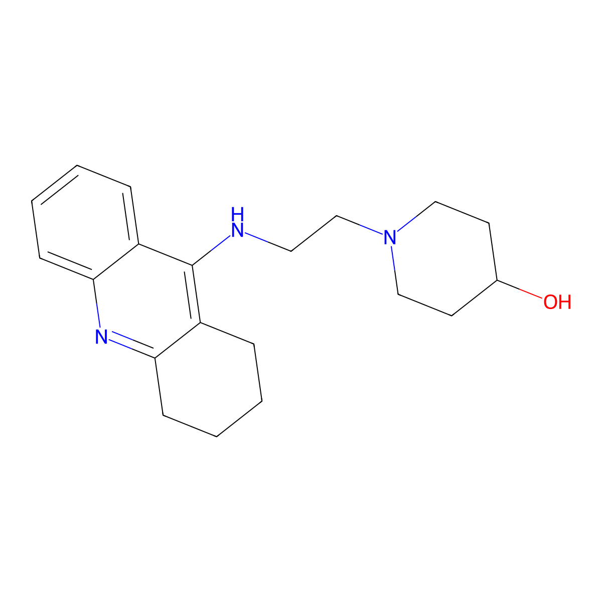 1-(2-((1,2,3,4-Tetrahydroacridin-9-yl)amino)ethyl)piperidin-4-ol molecular structure, CAS 1376613-69-2