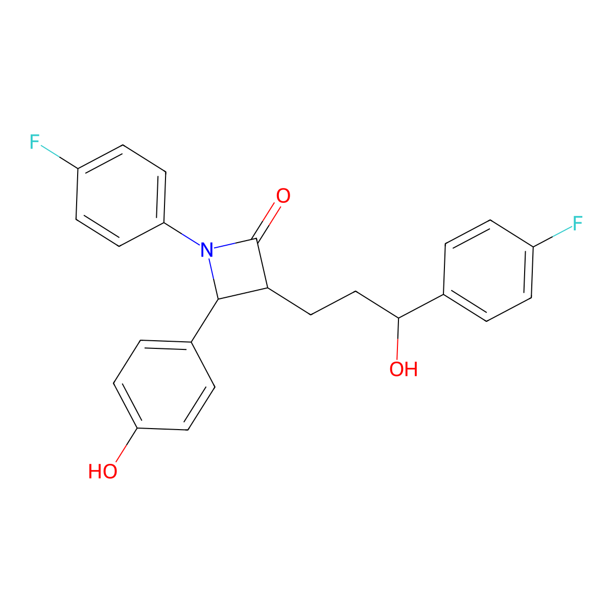 (3S,4R)-1-(4-Fluorophenyl)-3-((R)-3-(4-fluorophenyl)-3-hydroxypropyl)-4-(4-hydroxyphenyl)azetidin-2-one molecular structure, CAS 1376614-99-1