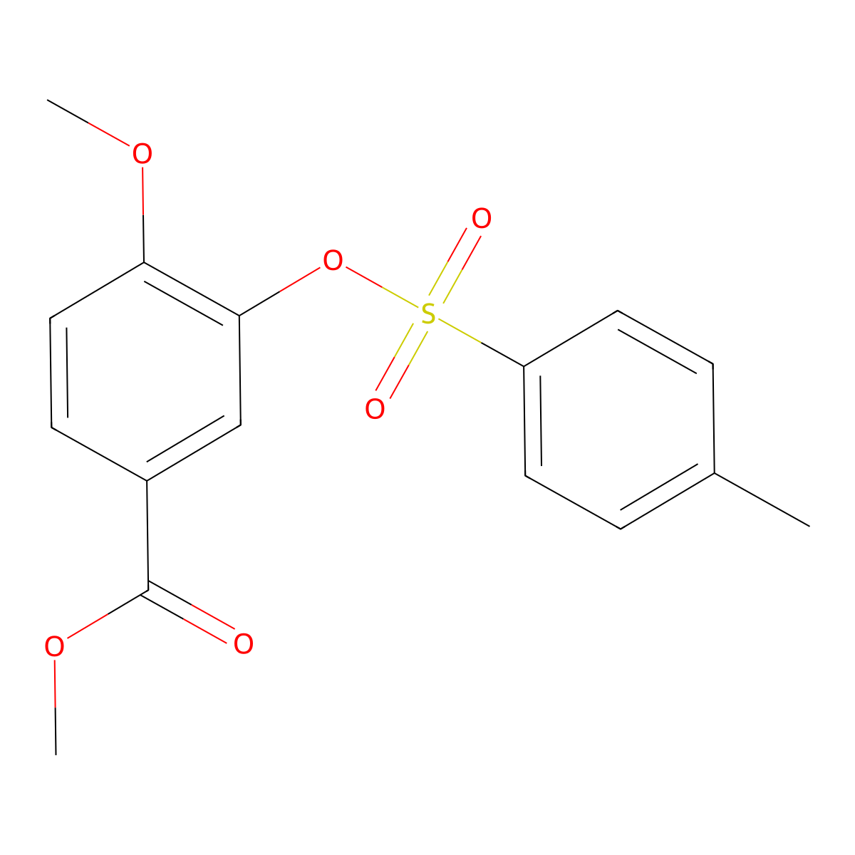 Methyl 4-methoxy-3-[(4-methylbenzenesulfonyl)oxy]benzoate molecular structure, CAS 137669-13-7