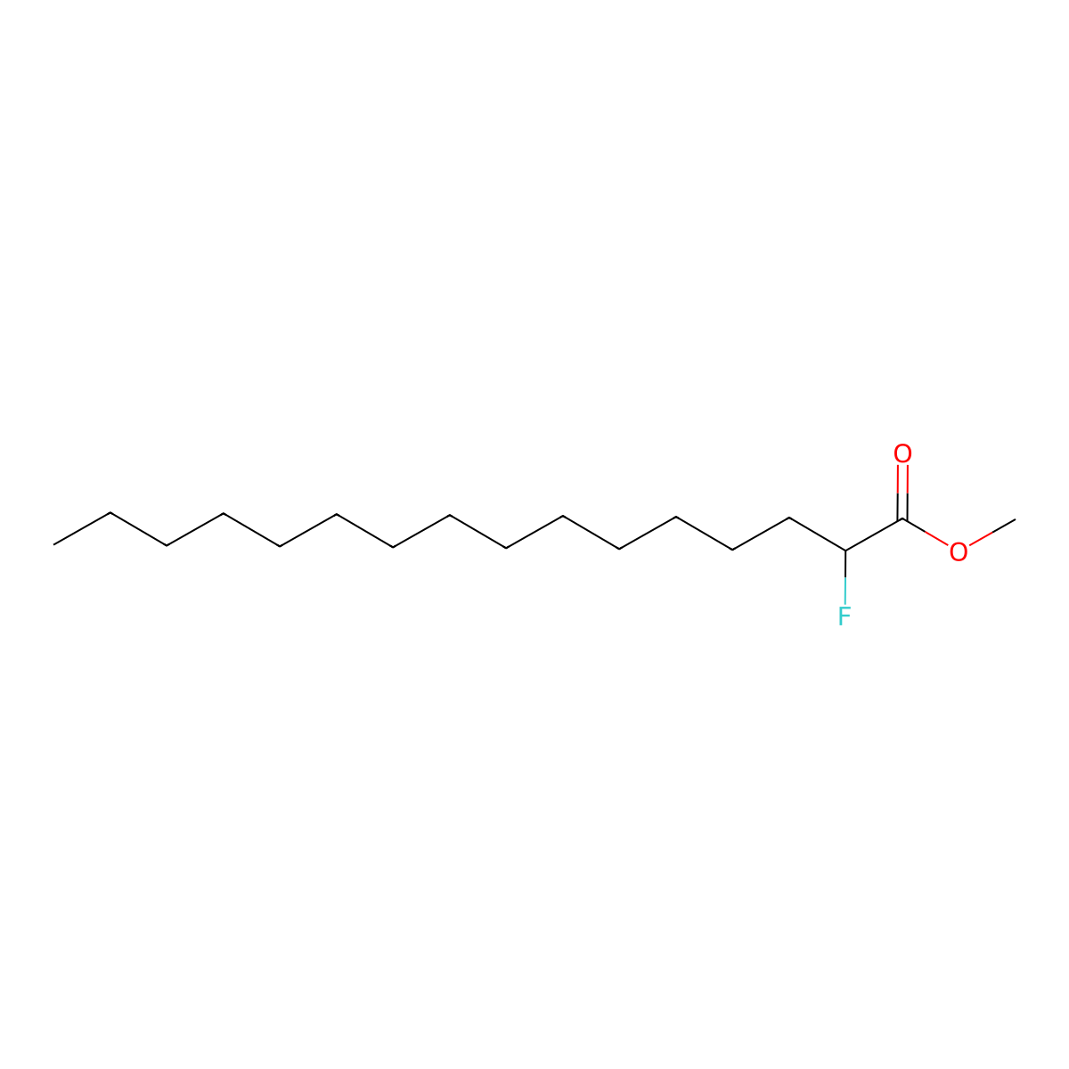Methyl 2-fluorohexadecanoate molecular structure, CAS 137676-82-5